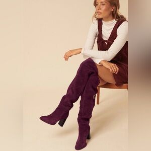 Wild Diva Burgundy Over-the-Knee Boots